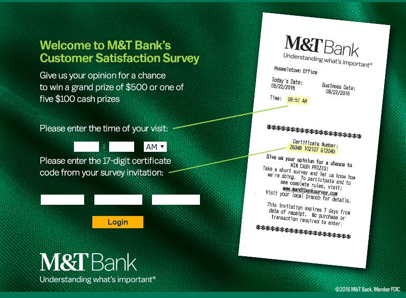 M&T Bank Customer Experience Survey