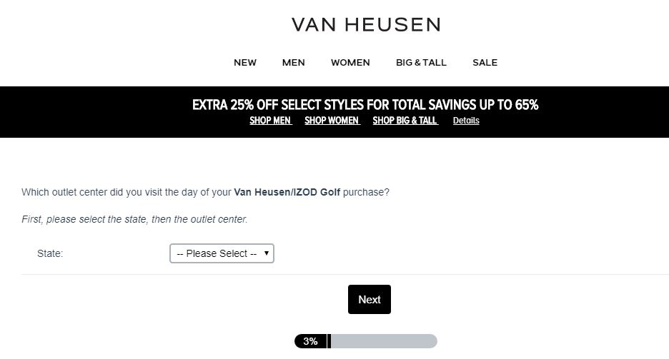 Van Heusen Customer Experience Survey