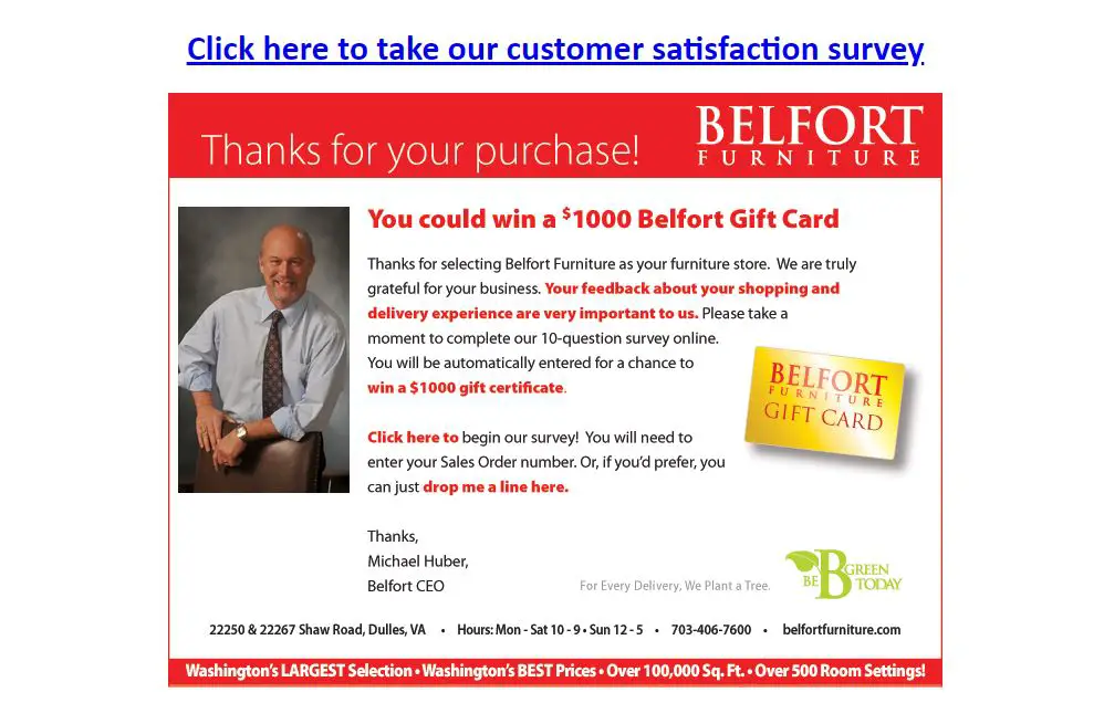 www.BelfortFurniture.com/survey