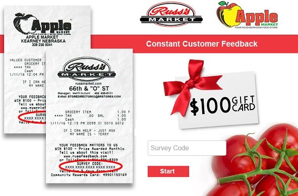Russ’s and Apple Market Feedback Survey To Win $100 Gift Card