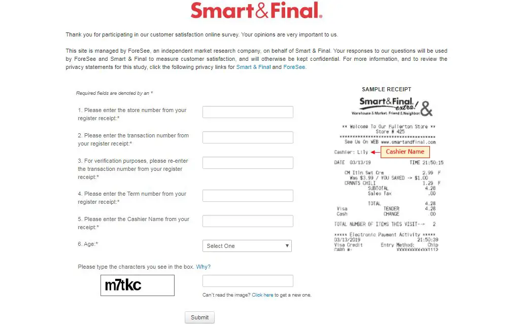 www.SmartAndFinal.com/Survey