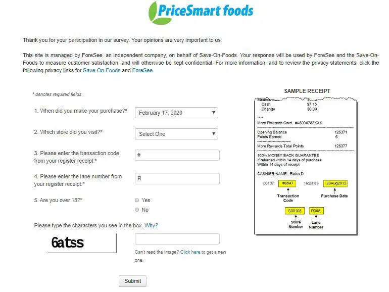 Price Smart Foods Customer Satisfaction Survey