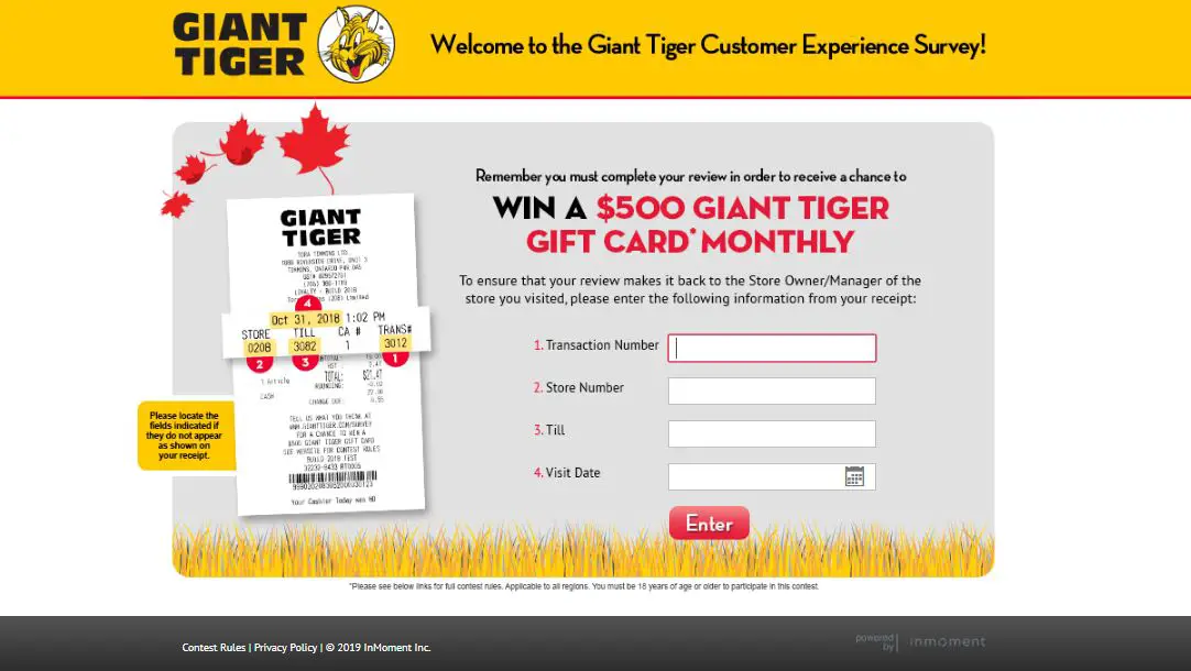 Giant Tiger Guest Opinion Survey