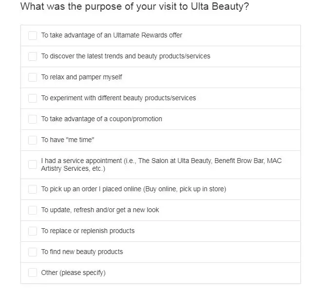 Ulta Beauty Guest Satisfaction Survey