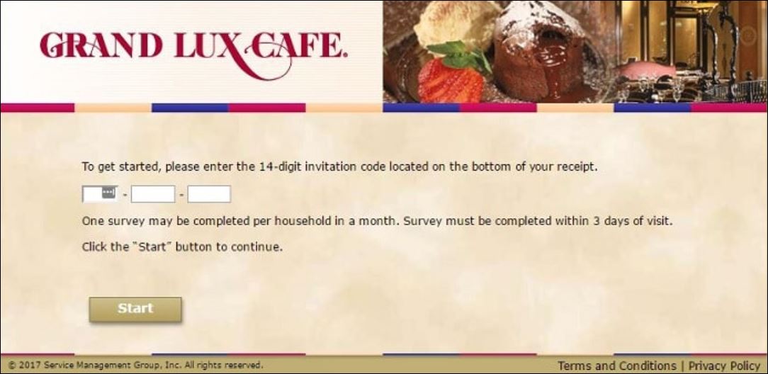 Grand Lux Cafe Feedback Survey
