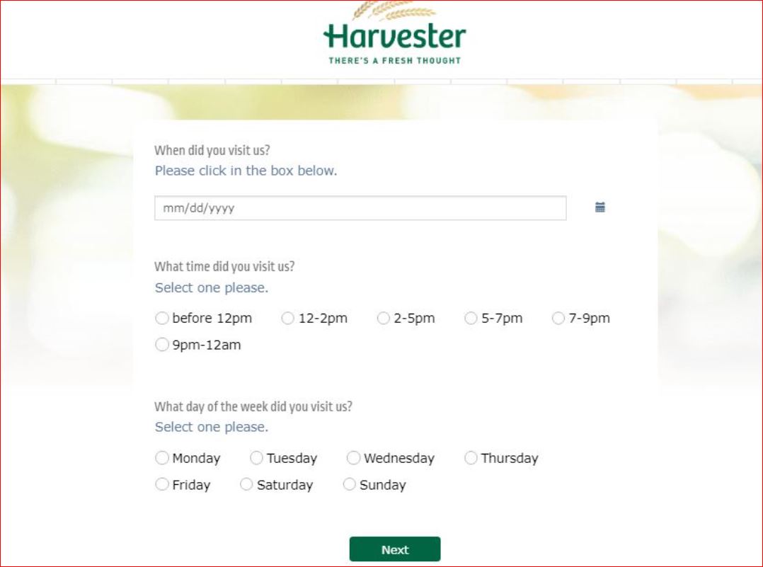 How to Take www.harvesterbringoutthebest.co.uk Survey?