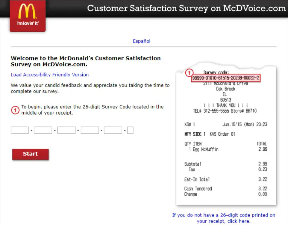 How to take a part in www.McDVoice.com Survey