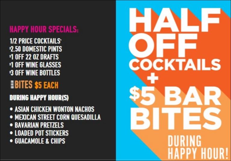 Dave and Busters Happy Hour Times & Menu 2024