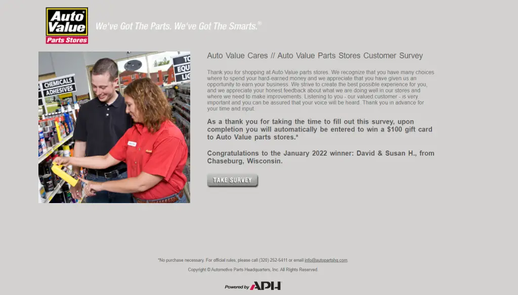 Auto Value Cares Survey