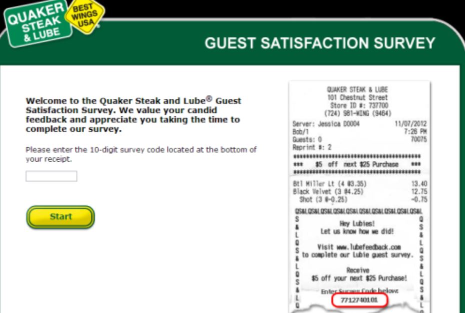 Quaker Steak & Lube Survey