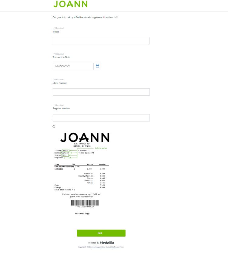Joann.com Store Survey
