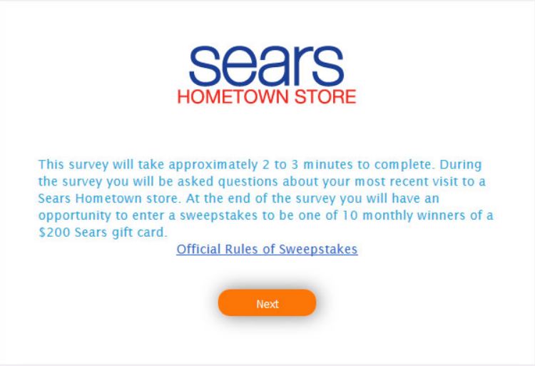 Sears Hometown Feedback Survey