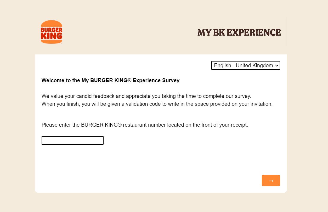 burger king uk feedback survey