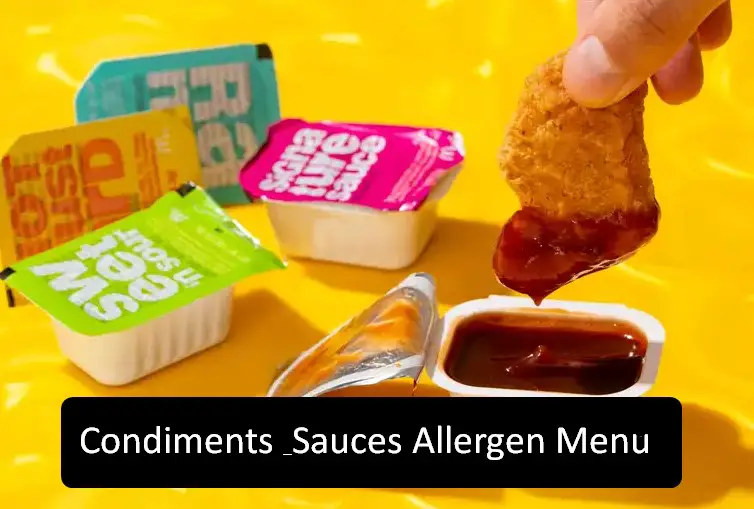 Condiments & Sauces Allergen Menu