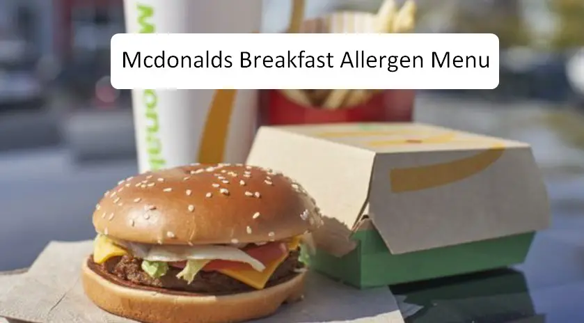 Mcdonalds Breakfast Allergen Menu