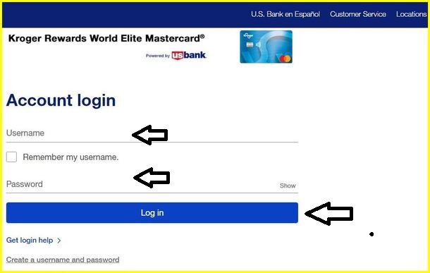 kroger credit card login US Bank
