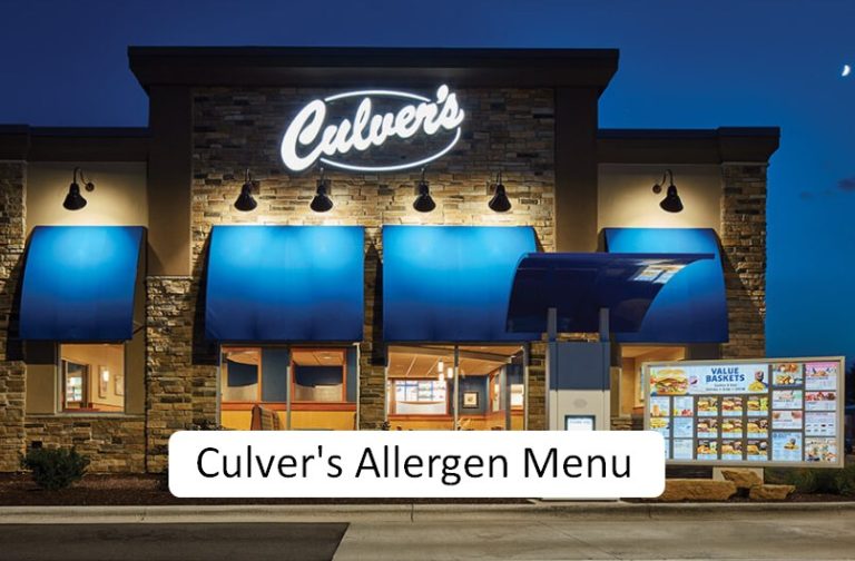 Culver’s Allergen Menu – Updated Menu 2024