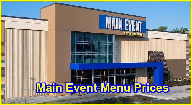 Main Event Menu Prices