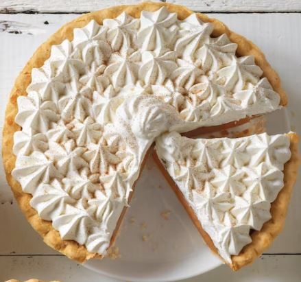 WHOLE CLASSIC PUMPKIN PIE WITH REAL WHIPPED CREAM