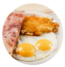 Our Famous Smoked Ham Steak and Eggs