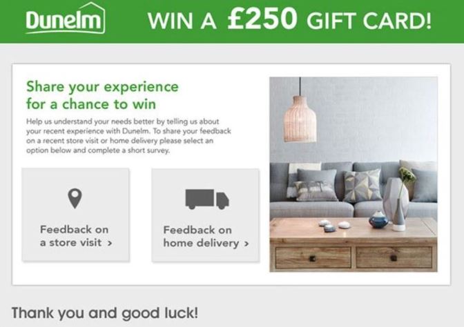 Dunelm Guest Satisfaction Survey