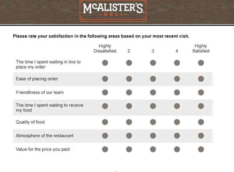 McAlister’s Feedback Survey