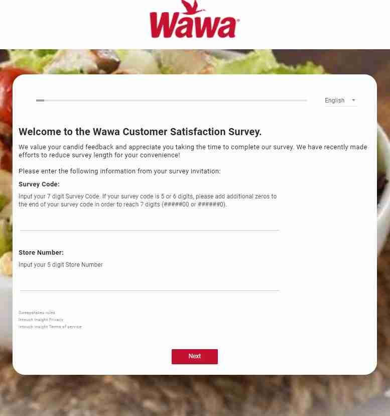 My Wawa Visit Survey