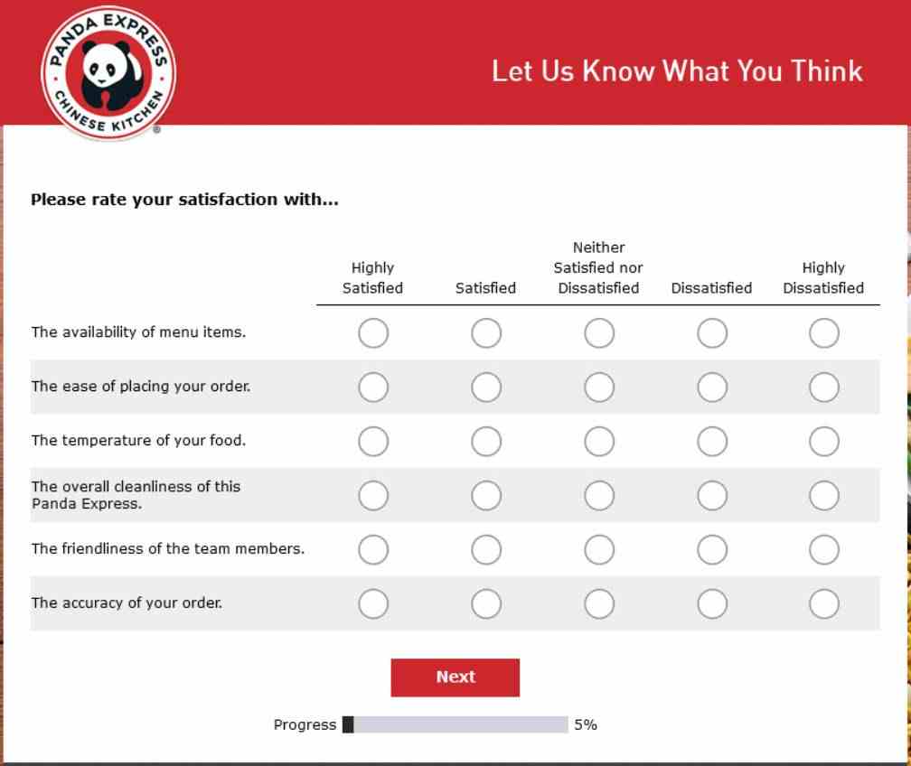 PandaExpress Feedback Survey