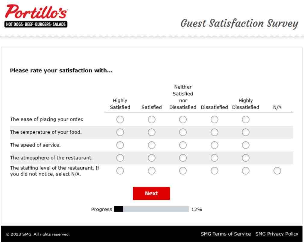 Portillo’s Guest Survey