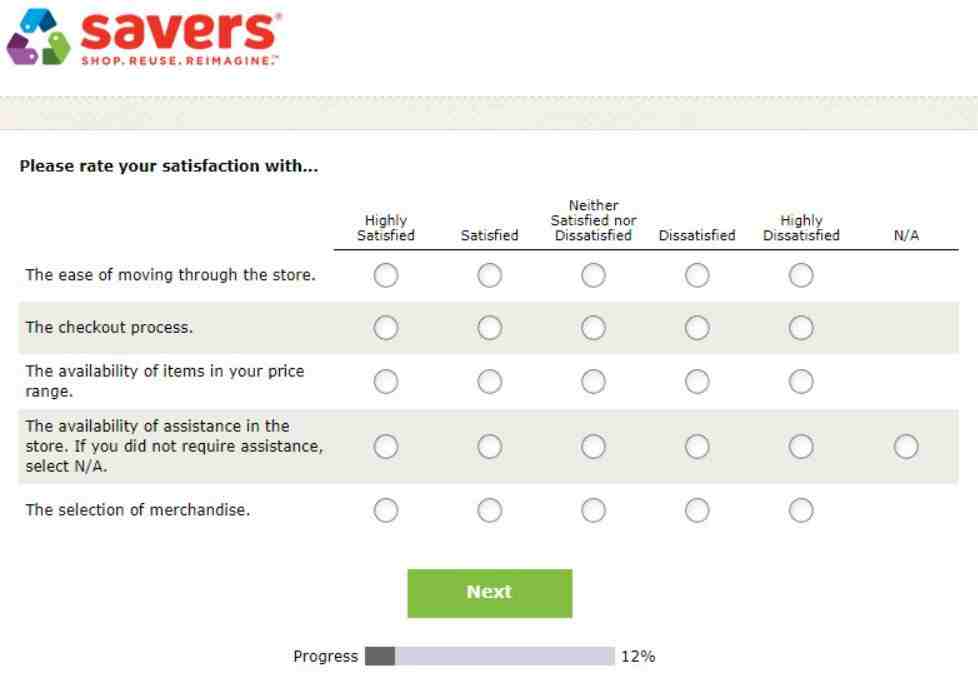 Savers Customer Survey