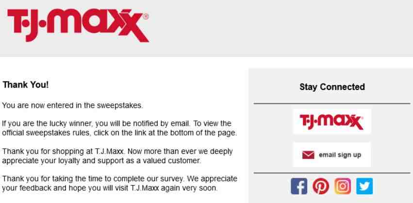 T.J. Maxx Feedback Survey