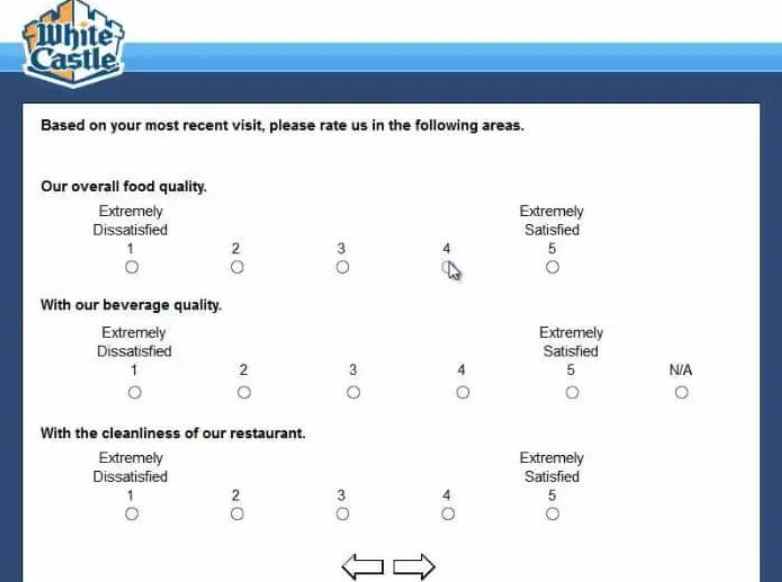 Whitecastle.com survey