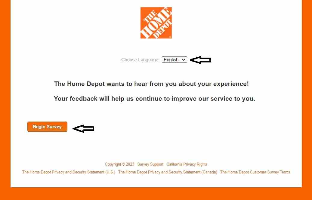 www home depot com survey