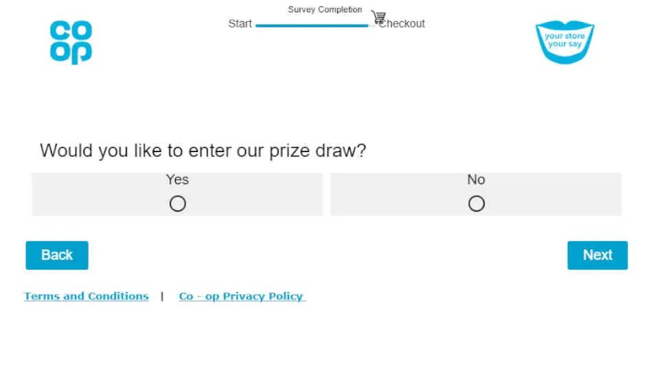 Co-op prize draw