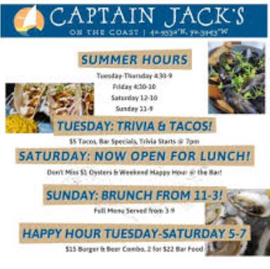 Captain 9's Menu 2024