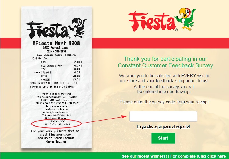 Fiesta Mart Feedback Survey