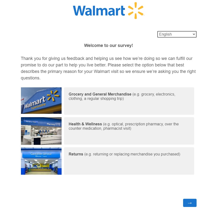 Take Walmart Canada Survey