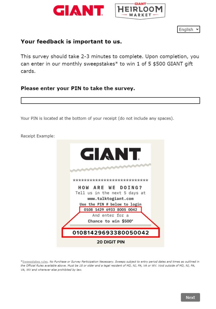 TalkToGiant.com Survey
